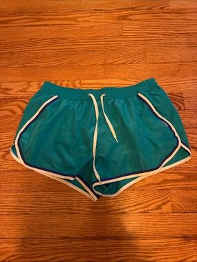 Teal men’s swim trunks